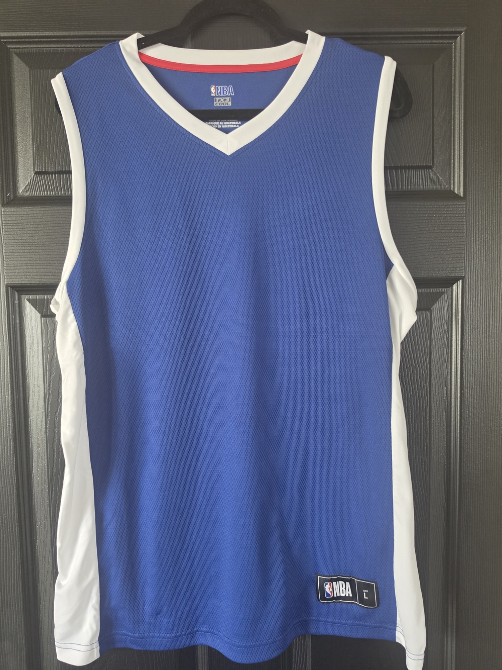New Customizable NBA Blue and White Basketball Jersey Size Large